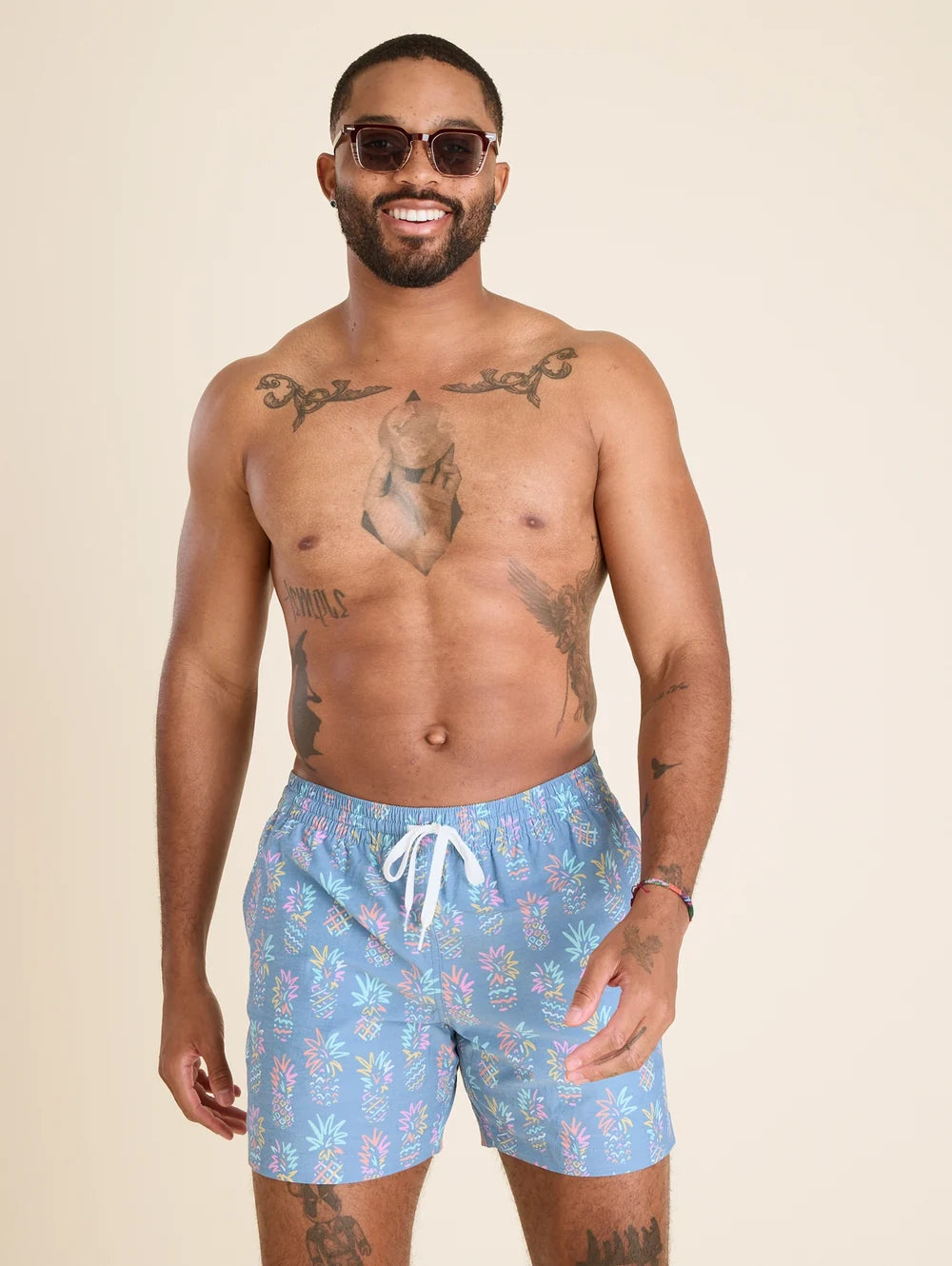 The Pineapple Sketches 5.5" (Classic Swim Trunk) - Image 1 - Chubbies Shorts