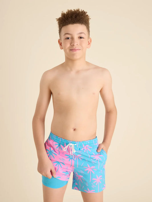 The Prince of Prints (Boys Lined Classic Swim Trunk- Shorter) - Image 1 - Chubbies Shorts