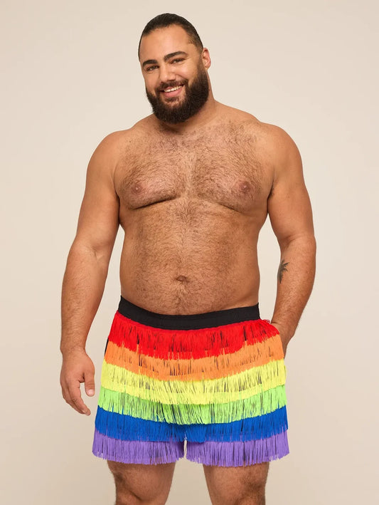 The Rainbow Rhythms 5.5" (Fringe Party Short) - Image 1 - Chubbies Shorts