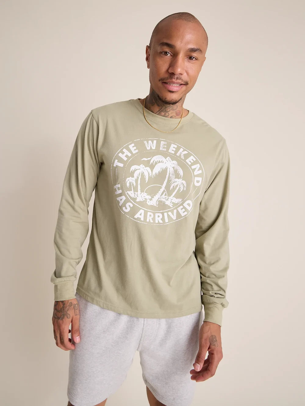 The Relaxer (L/S Non Pocket T-Shirt) - Olive Green - Image 1 - Chubbies Shorts