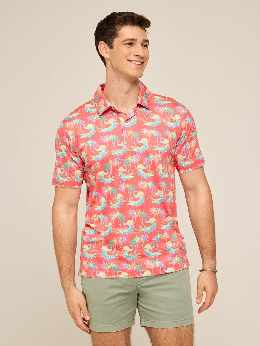 The Rock-a-Croc (Performance Polo)- Red - Image 1 - Chubbies Shorts