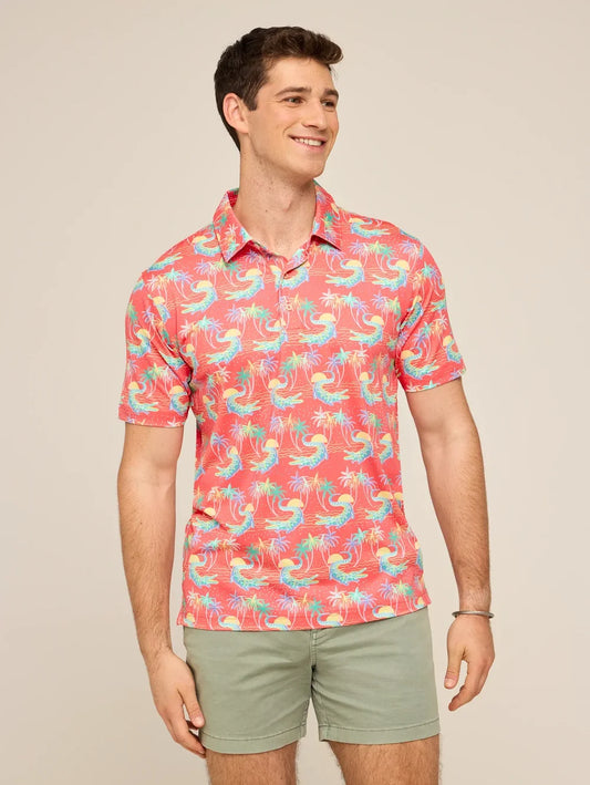 The Rock-a-Croc (Performance Polo)- Red - Image 1 - Chubbies Shorts