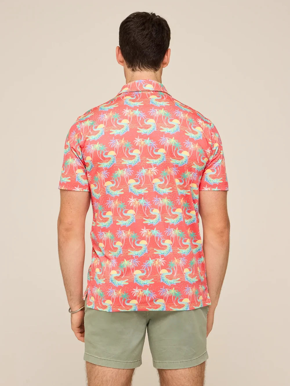The Rock-a-Croc (Performance Polo)- Red - Image 2 - Chubbies Shorts