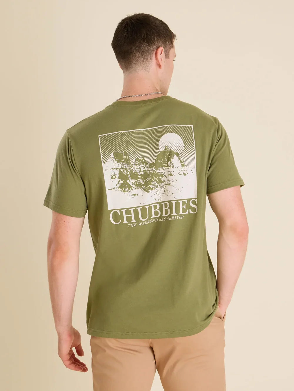 The Self Motivator (Non Pocket Graphic Tee) - Olive - Image 2 - Chubbies Shorts