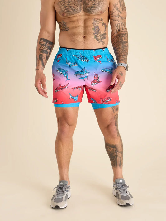 The Shred, White, And Blues 5.5" (Ultimate Training Short) - Image 1 - Chubbies Shorts