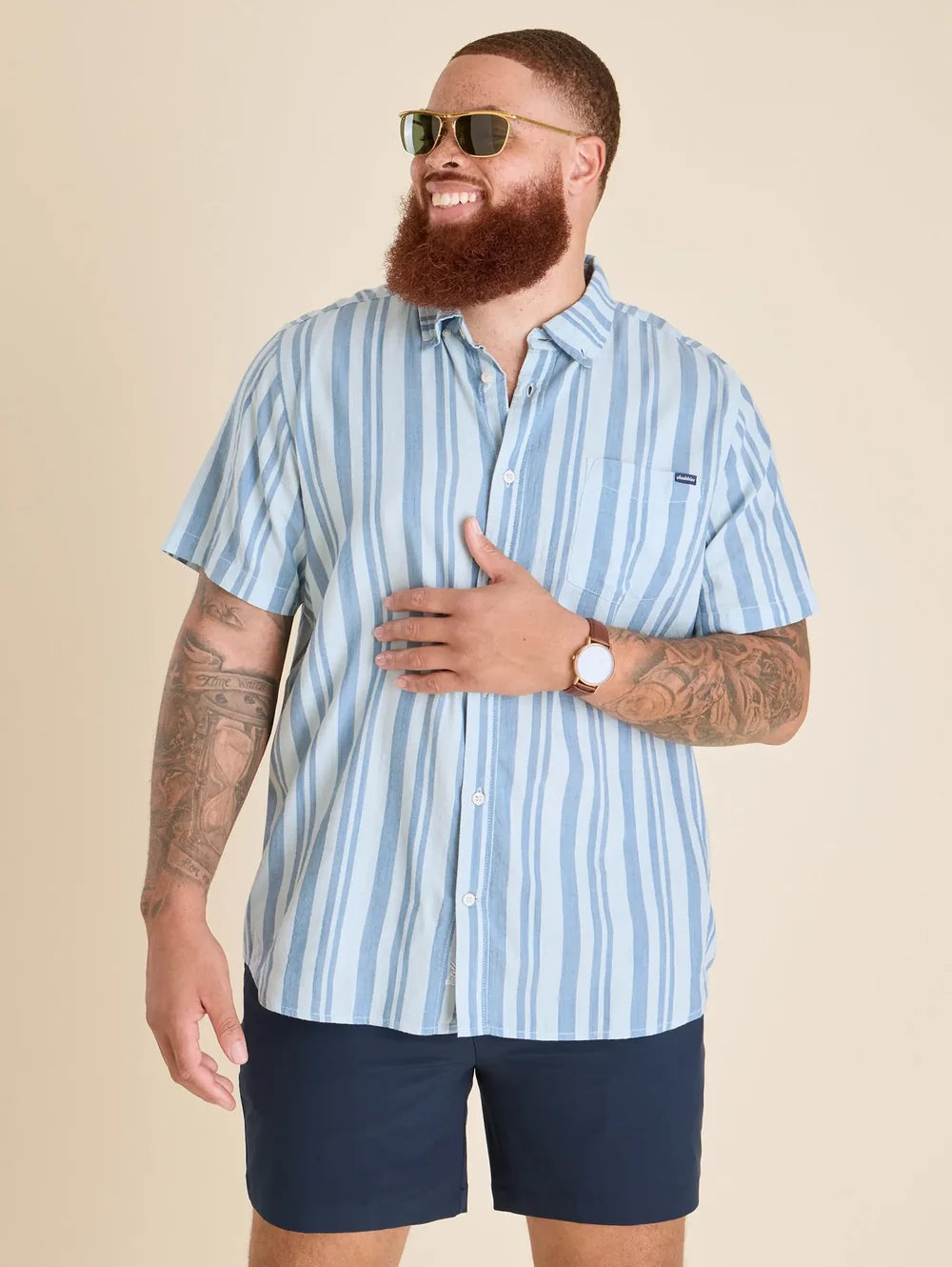 The Striped Up & Down (Resort Weave Friday Shirt) - Image 4 - Chubbies Shorts