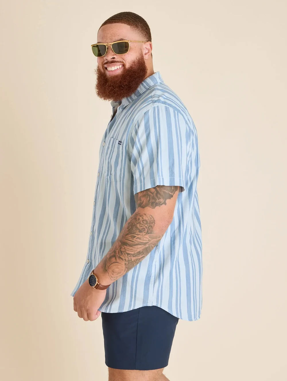 The Striped Up & Down (Resort Weave Friday Shirt) - Image 6 - Chubbies Shorts