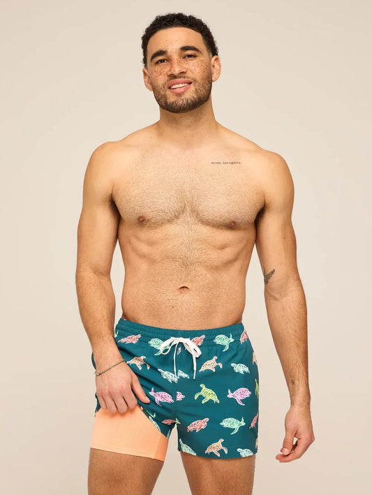The Turtally Awesomes 4" (Classic Lined Swim Trunk) - Image 1 - Chubbies Shorts