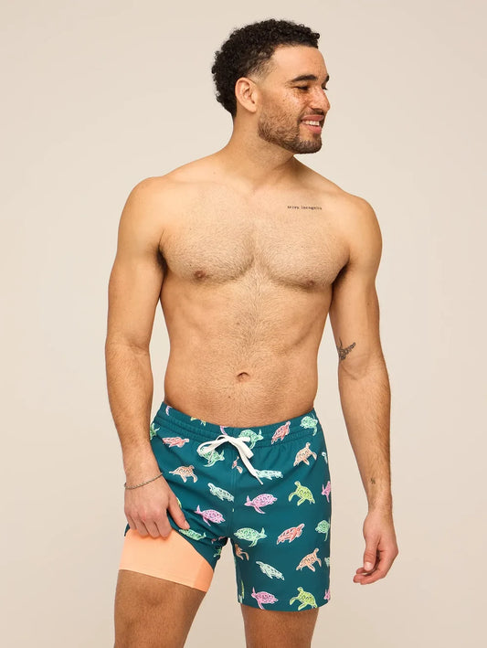 The Turtally Awesomes 5.5" (Classic Lined Swim Trunk) - Image 1 - Chubbies Shorts