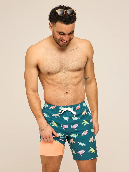 The Turtally Awesomes 7"(Classic Lined Swim Trunk) - Image 1 - Chubbies Shorts