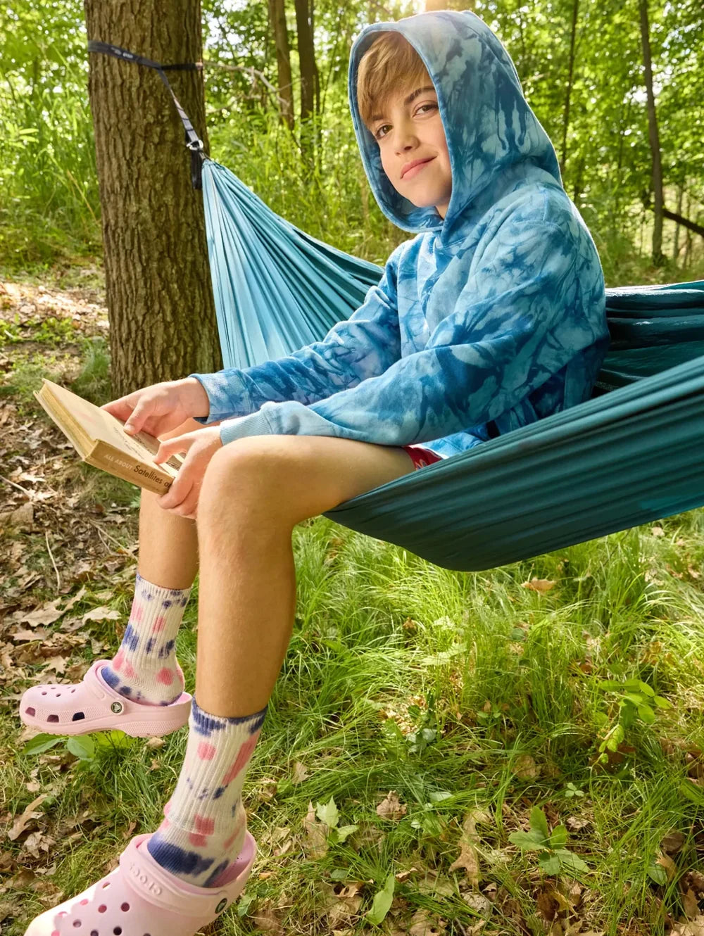 The Glass Fractal - Deep Blue (Boys Comfort Hoodie) - Image 3 - Chubbies Shorts