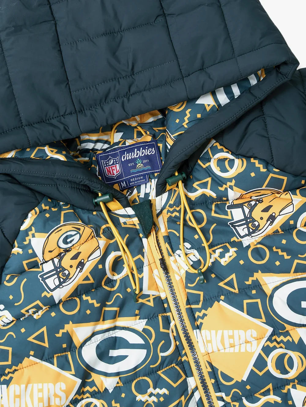 The Packers Game Day Fit (NFL Puffer Chubbsie) - Image 3 - Chubbies Shorts