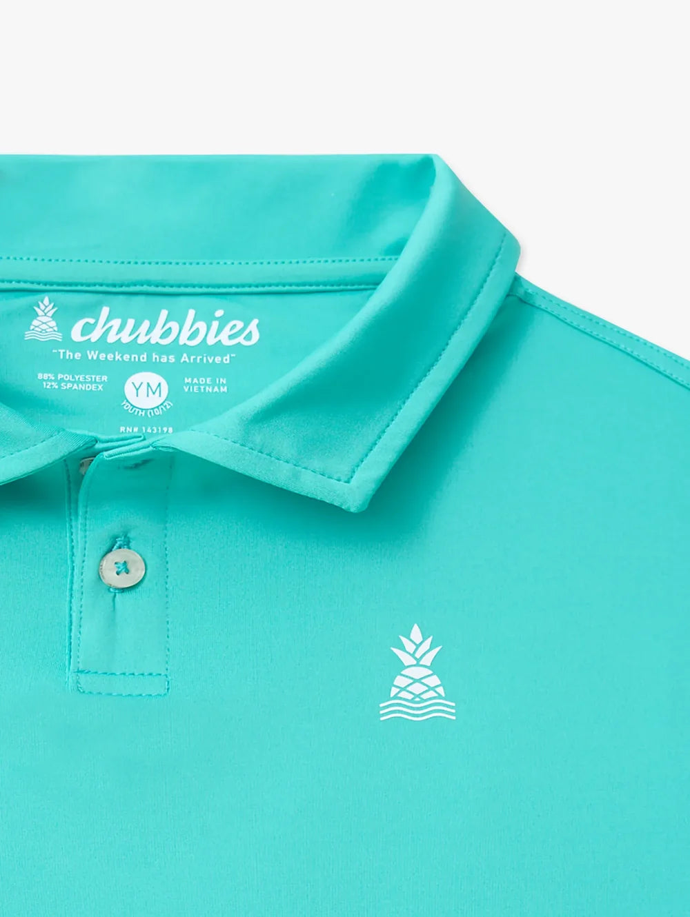 The Real Teal (Boys Performance Polo) - Image 3 - Chubbies Shorts