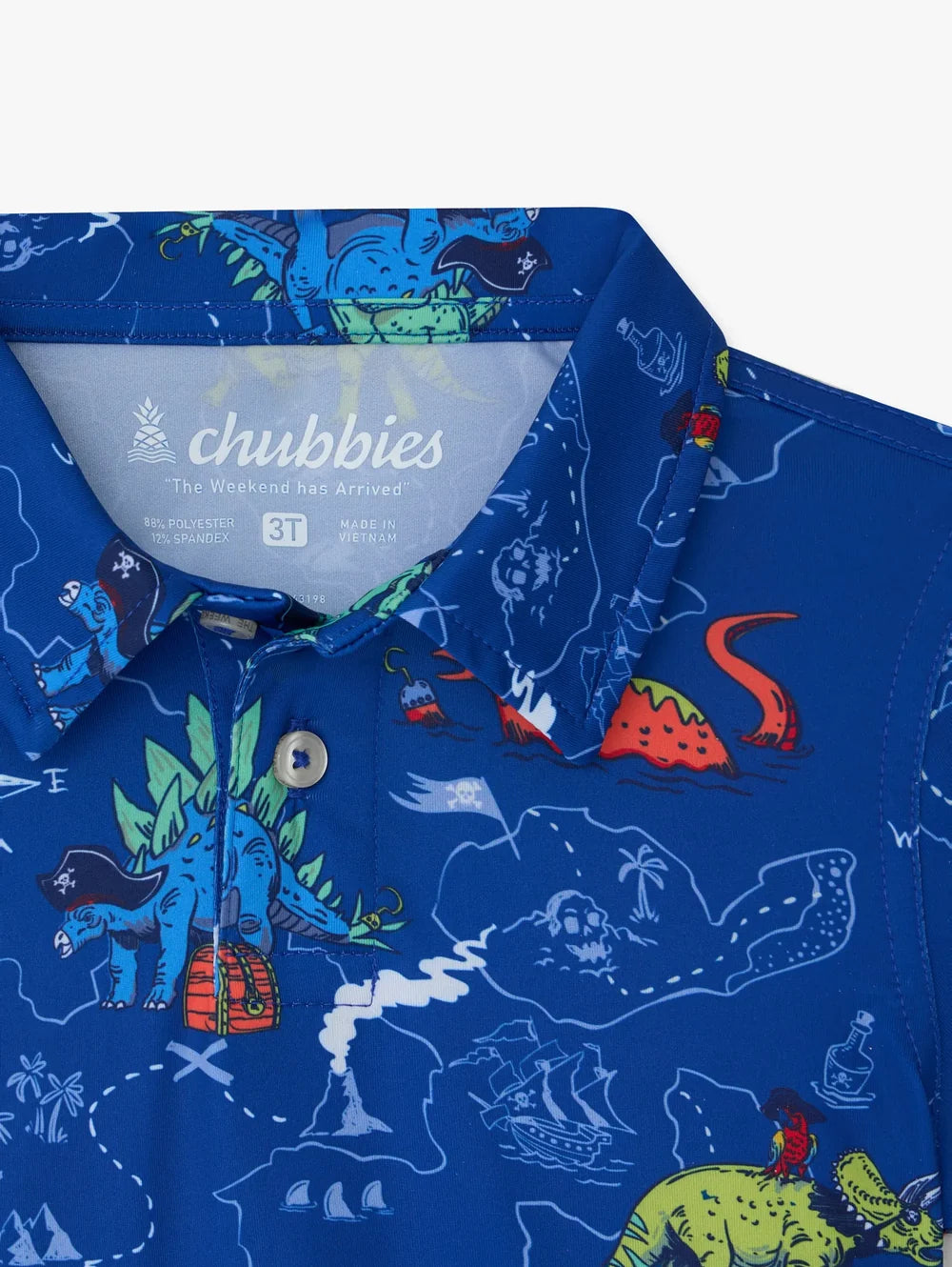 The Rex Marks The Spot (Boys Performance Polo) - Image 2 - Chubbies Shorts