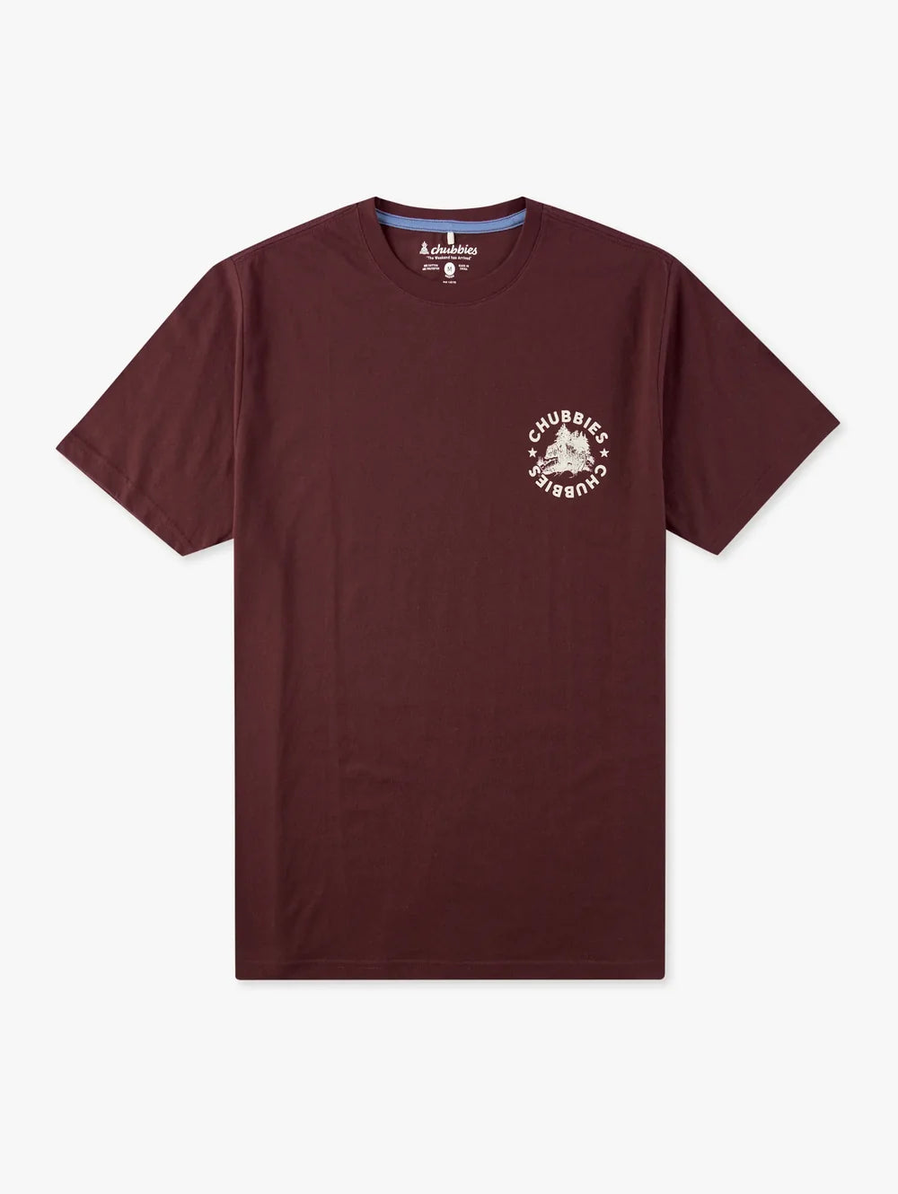 The Rough n' Tumble (Non Pocket Graphic Tee) - Burgundy - Image 1 - Chubbies Shorts