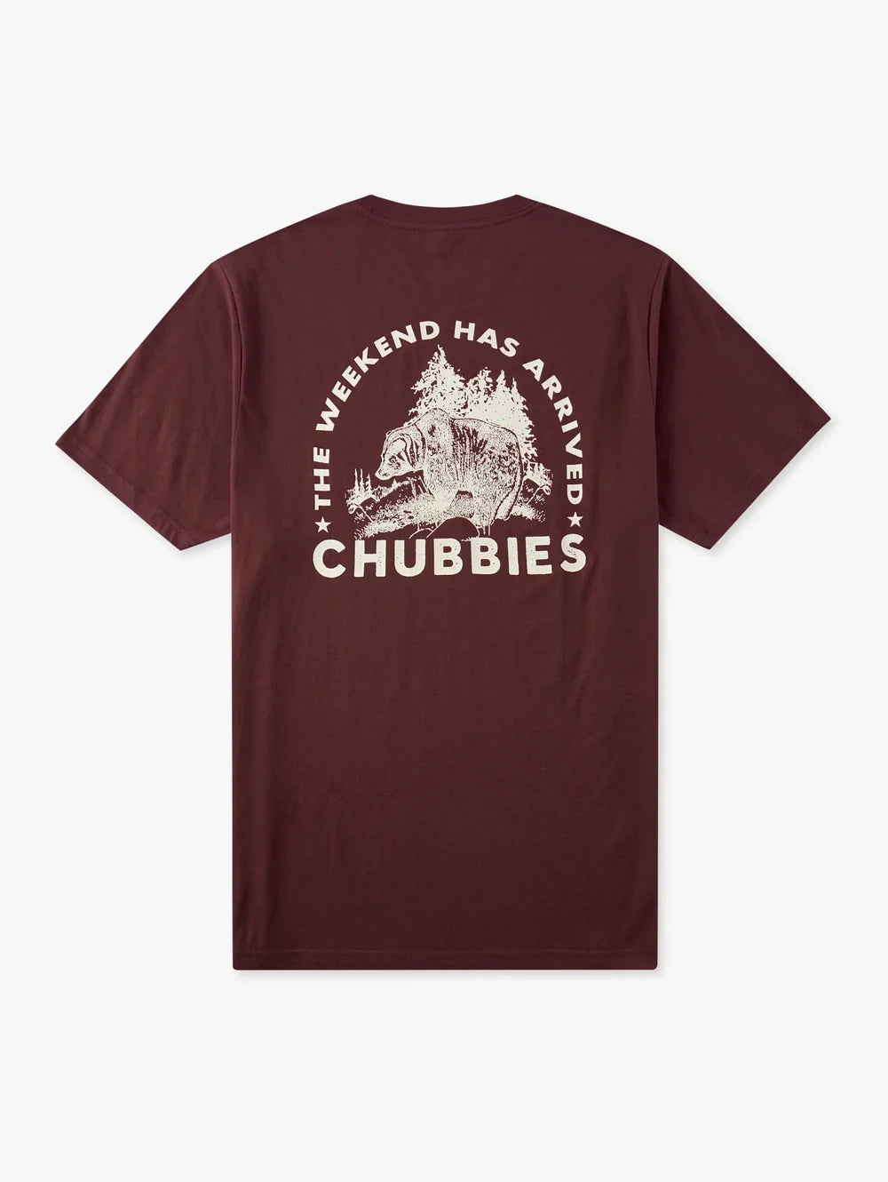 The Rough n' Tumble (Non Pocket Graphic Tee) - Burgundy - Image 2 - Chubbies Shorts