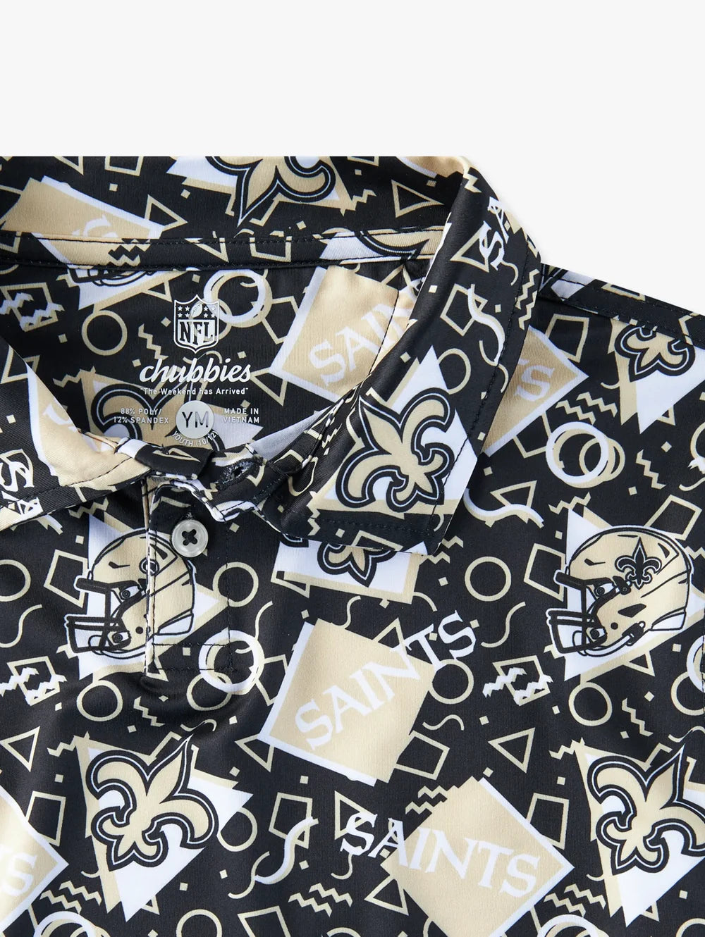 The Saints Game Day Fit (Boys Performance Polo) - Image 3 - Chubbies Shorts