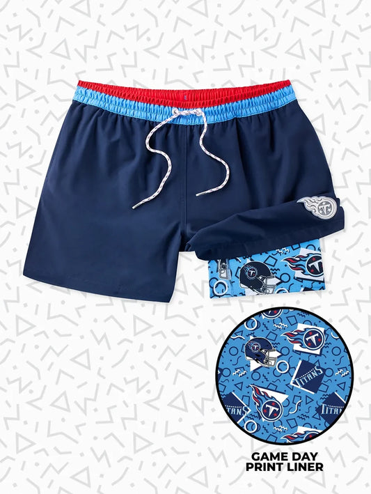 The Secret Titans 5.5" (Classic Lined Swim Trunks) - Image 1 - Chubbies Shorts