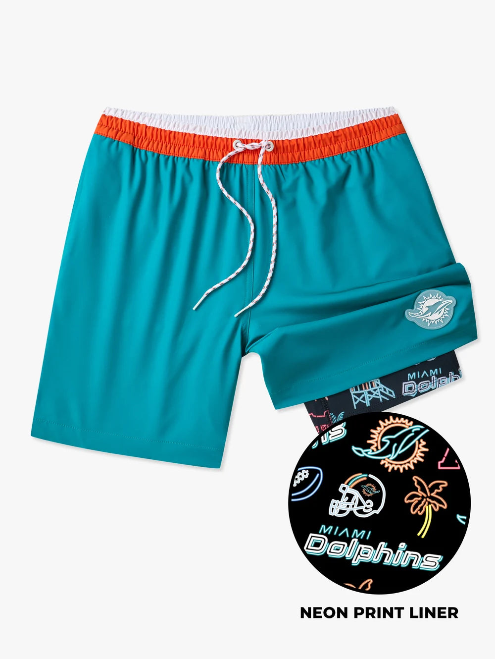 The Dolphins 5.5" (NFL Classic Lined Swim Trunks) - Image 1 - Chubbies Shorts