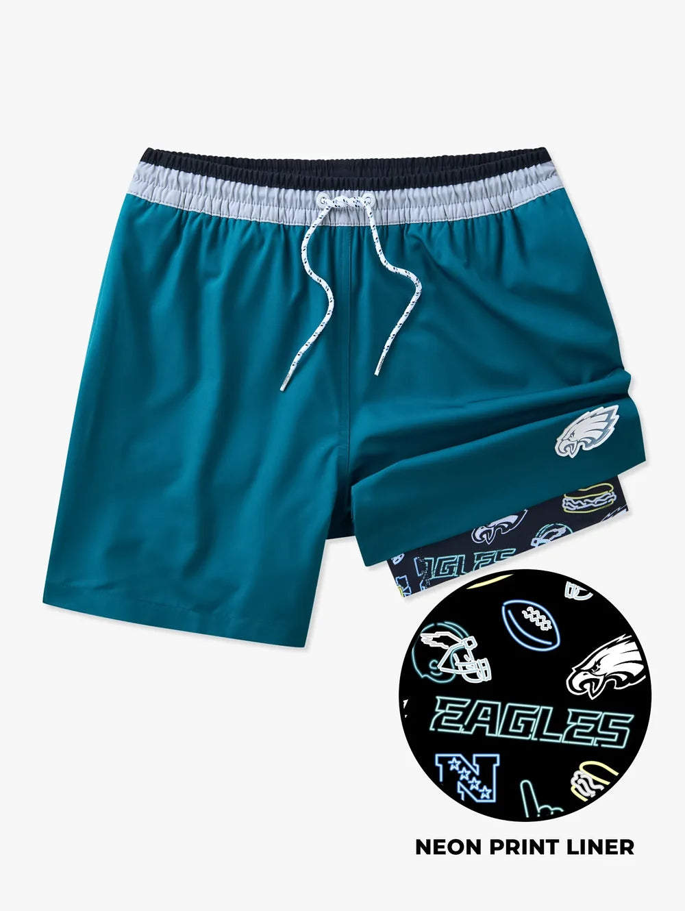 The Eagles 5.5" (NFL Classic Lined Swim Trunks) - Image 1 - Chubbies Shorts