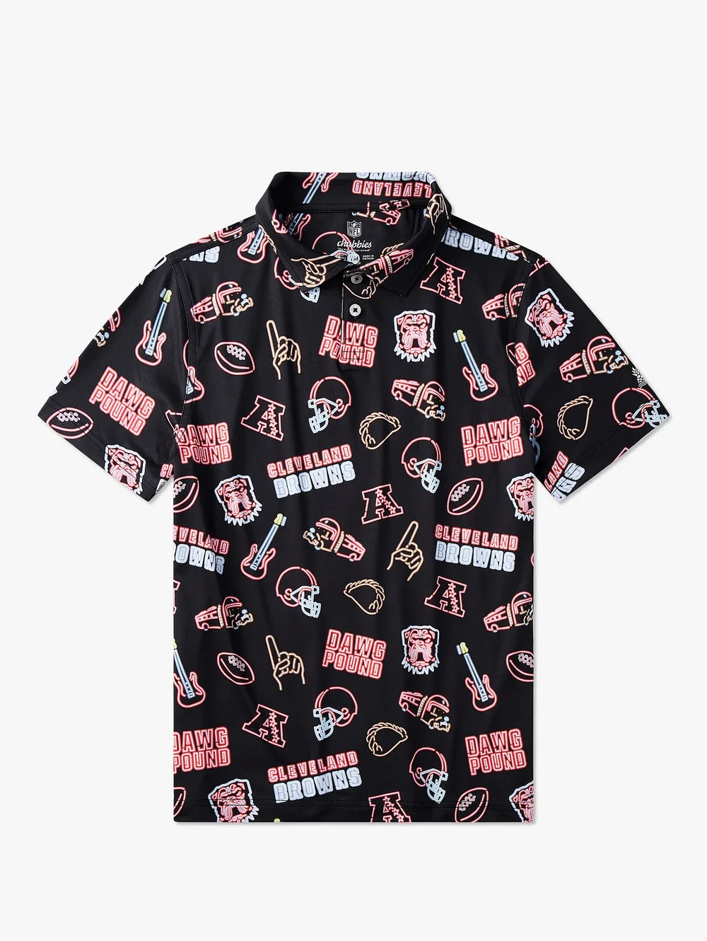 The Neon Browns (NFL Boys Performance Polo) - Image 1 - Chubbies Shorts