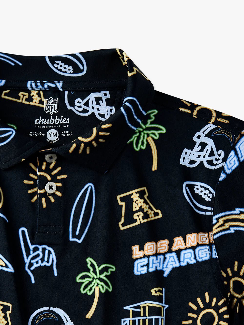 The Neon Chargers (NFL Boys Performance Polo) - Image 2 - Chubbies Shorts