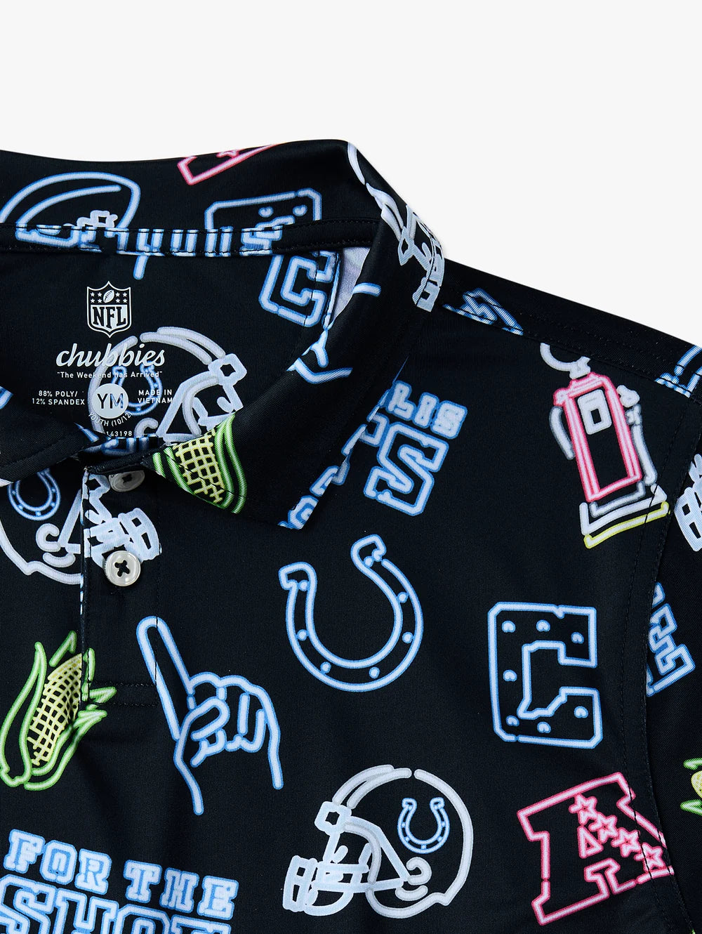 The Neon Colts (NFL Boys Performance Polo) - Image 2 - Chubbies Shorts