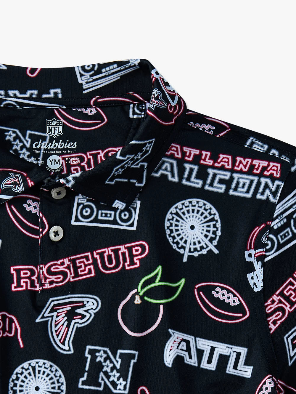 The Neon Falcons (NFL Boys Performance Polo) - Image 2 - Chubbies Shorts
