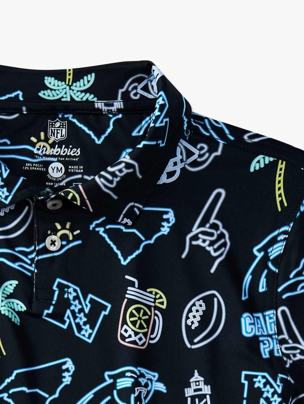 The Neon Panthers (NFL Boys Performance Polo) - Image 2 - Chubbies Shorts