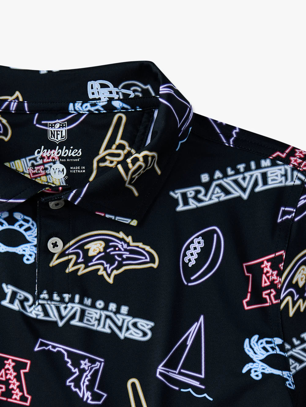 The Neon Ravens (NFL Boys Performance Polo) - Image 2 - Chubbies Shorts