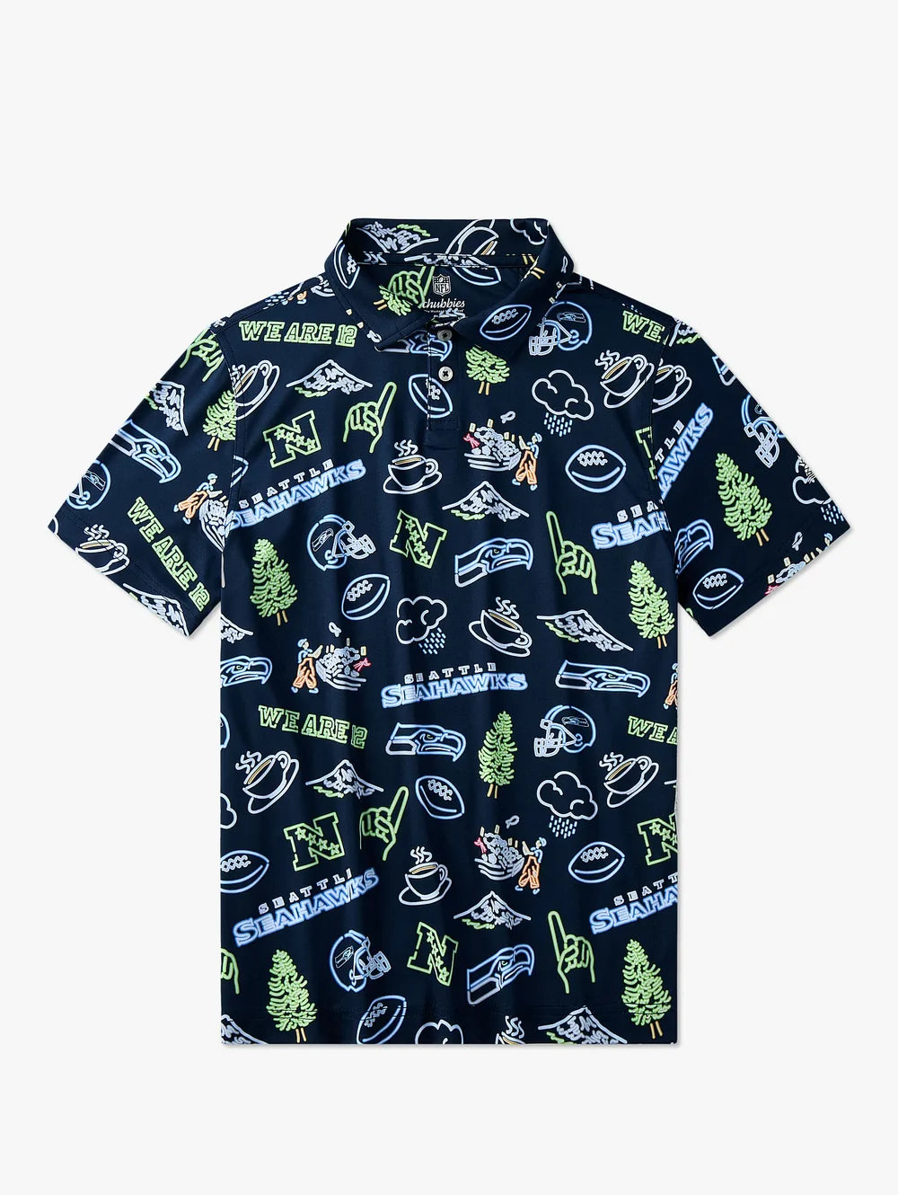 The Neon Seahawks (NFL Boys Performance Polo) - Image 1 - Chubbies Shorts
