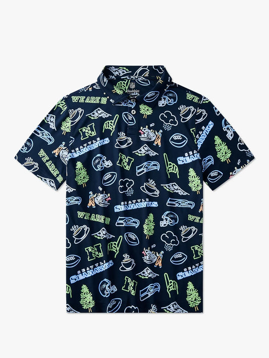 The Neon Seahawks (NFL Boys Performance Polo) - Image 1 - Chubbies Shorts