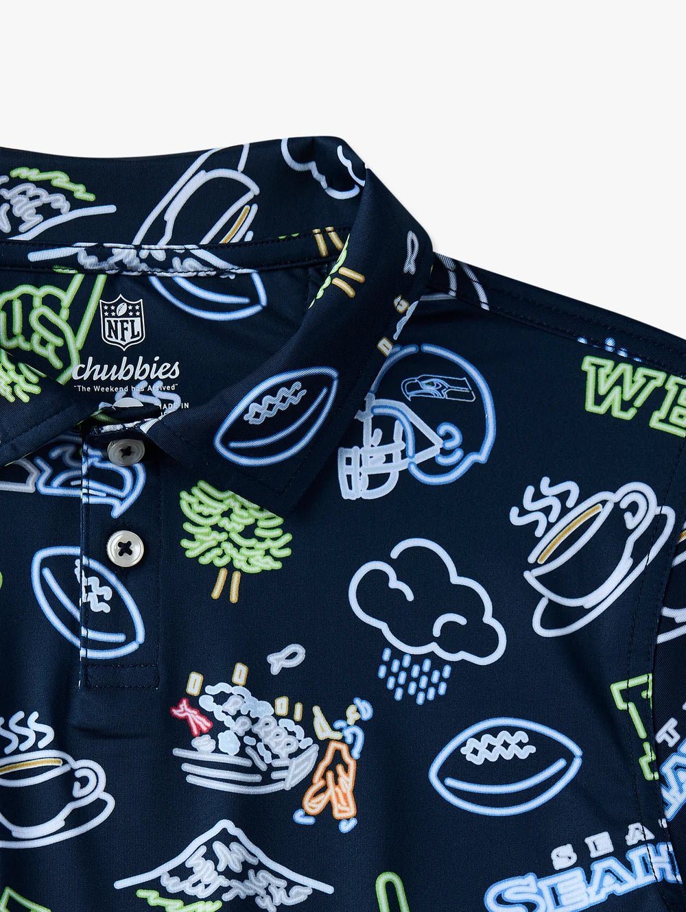 The Neon Seahawks (NFL Boys Performance Polo) - Image 2 - Chubbies Shorts