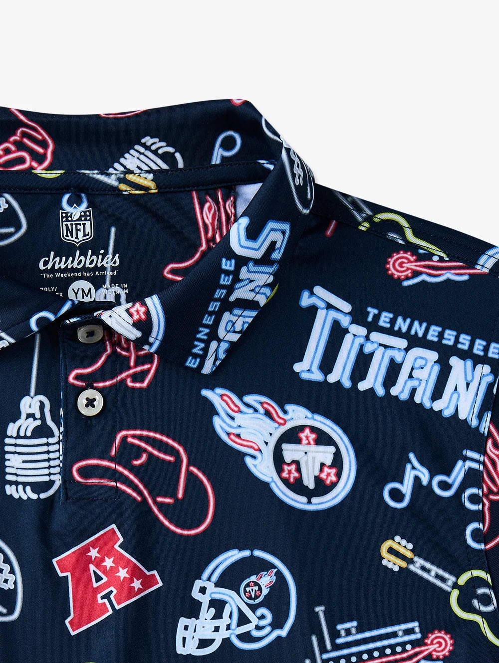 The Neon Titans (NFL Boys Performance Polo) - Image 2 - Chubbies Shorts