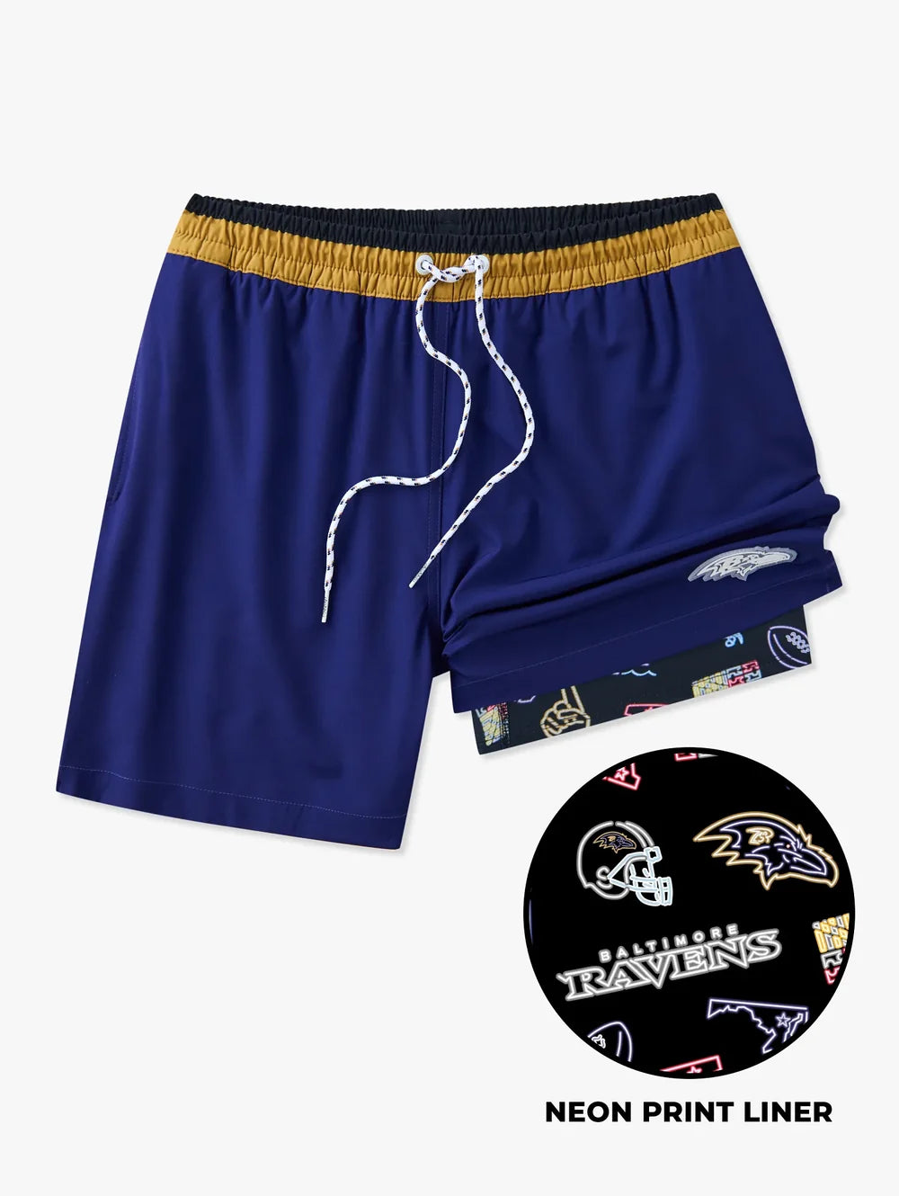 The Ravens 5.5" (NFL Classic Lined Swim Trunks) - Image 1 - Chubbies Shorts