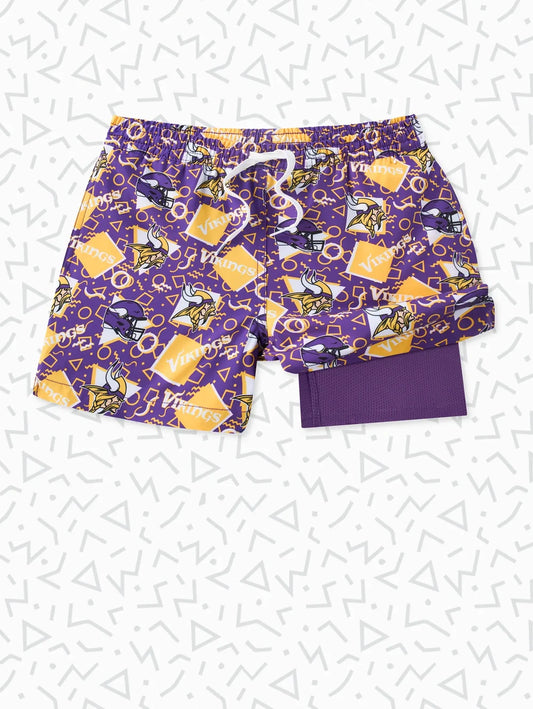 The Vikings Game Day Fit (Boys Classic Lined Trunk) - Image 1 - Chubbies Shorts