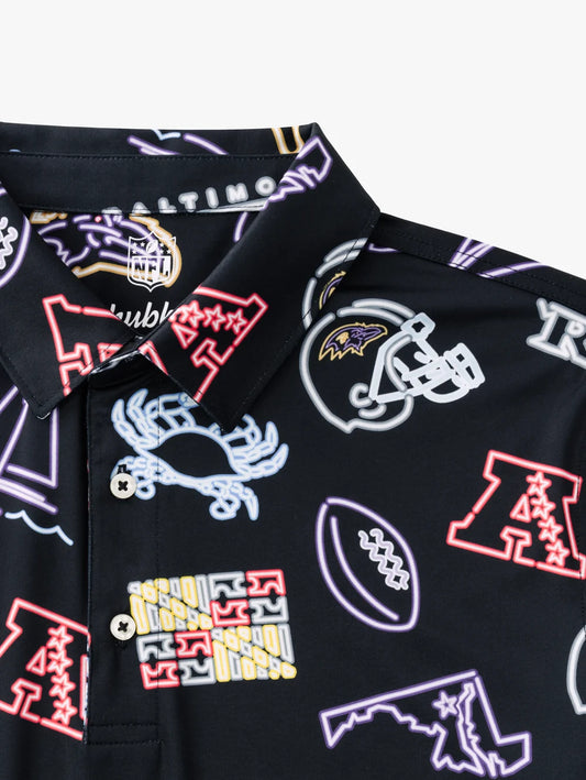 The Neon Ravens (NFL Performance Polo) - Image 2 - Chubbies Shorts