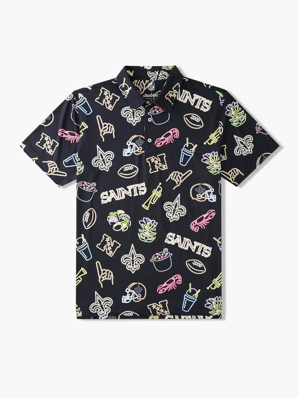 The Neon Saints (NFL Performance Polo) - Image 1 - Chubbies Shorts