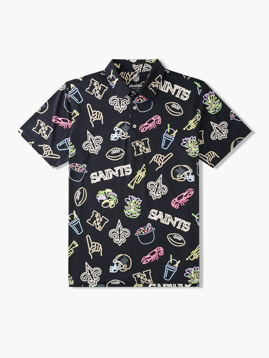The Neon Saints (NFL Performance Polo) - Image 1 - Chubbies Shorts